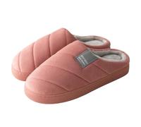KJBDQQH Fabric Home Slippers Men's Shoes Casual Warm Plush Lining Slip On Striped Platform Slides Unisex Comfortable indoor Slippers for living room(Red,44-45)