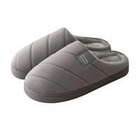 KJBDQQH Fabric Home Slippers Men's Shoes Casual Warm Plush Lining Slip On Striped Platform Slides Unisex Comfortable indoor Slippers for living room(Grey,44-45)