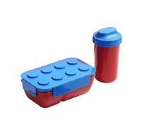 KJBDQQH Lunch Box Creative Building Blocks Lunch Box Food Grade Picnic Fruit Salad Bento Box Student School Office Microwave Oven Meal Box for Food Packaging(Blue 1050ML and Cup)