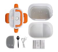 KJBDQQH Lunch Box Portable Travel Car Work Heating Bento Box Plug Fast Heating Food Container Electric Heated Lunch Box Dinnerware for Food Packaging(Orange EU Plug)