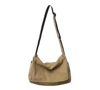 KJBDQQH Messenger Bags Crossbody Female Literary Classroom Messenger Bag Washed Canvas Bag Casual Shoulder Bag(Khaki)
