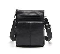 KJBDQQH Messenger Bags Small Messenger Crossbody Shoulder Men Bag Genuine Leather Handbag Cross Body Male For Hit Side Little Vintage Sac Bolso Bolsa(Black)