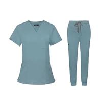 KJBDQQH Nurse's Uniform Operating Room Uniform Scrubs Hospital Working Scrubs Set Supplies Nurse Dental Surgery Suit Workwear(Light Blue,M)