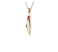 KJBDQQH Punk Choker Palestine Map Flag Pendant Necklace for Women Men Stainless Steel Map Geography Necklace Choker Chain Jewelry Wholesale for daily wear(50cm_Gold)