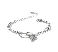 KJBDQQH Punk Choker Romantic Heart Pendant Necklace for Women Stainless Steel Texture Choker Necklace Anniversary for daily wear(1472 Bracelet Steel)