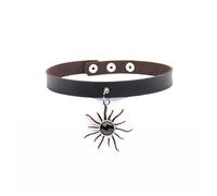 KJBDQQH Punk Choker Spike Choker Necklaces Punk Faux Leather Collar For Women Men Cool Big Rivets Studded Chocker Necklace Goth Style Accessori for daily wear(Blue white zinc plated)