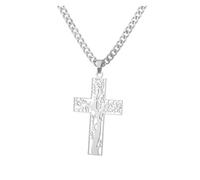 KJBDQQH Punk Choker Stainless Steel Jesus Cross Necklace For Women Men Color Caravaca Angels Crucifix Charm Choker Rapper Jewelry for daily wear(N04135P-3)