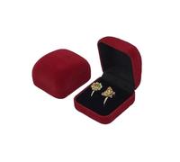 KJBDQQH wedding ring box Double Wedding Rings Box Engagement Ceremony Valentine's Couple Ring Jewelry Packaging Storage Organizer(Red black)