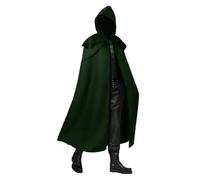 KJBDQQH witch costume Gothic Style Men's Long Hooded Cloak Costume Spring Autumn Arrival Special Use Clothing For Halloween(Green,4XL)