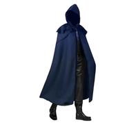 KJBDQQH witch costume Gothic Style Men's Long Hooded Cloak Costume Spring Autumn Arrival Special Use Clothing For Halloween(Color1,XL)