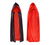 KJBDQQH witch costume Halloween Cloak for Adults Black and Red Stand-up Collar Death Costume Party For Halloween(Color 02,80CM)