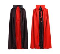 KJBDQQH witch costume Halloween Cloak for Adults Black and Red Stand-up Collar Death Costume Party For Halloween(Stand1,150cm)
