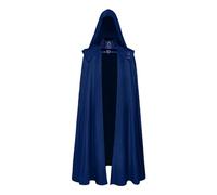 KJBDQQH witch costume Medieval Cloak Hooded Halloween Witch Gothic Buckled Stand Collar Leather Shoulder Knights For Halloween(Blue,4XL)