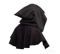 KJBDQQH witch costume Medieval Monk Church Clergy Costume Men's Hooded Cowl Gown Robe Cape For Halloween(Black Cape,L_MEDIEVAL MONK)