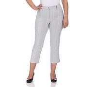 KjBrand 7/8 Women's Trousers, Silver Stripe, 46 Grande Taille Taille Courte