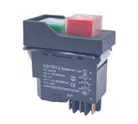 KJD17 6 Pins Electromagnetic Start Push Button Switches 15A AC250V IP55 Waterproof Equipment Switch IDGTTLDF(Black 250V)