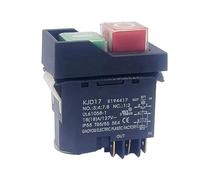 KJD17 6 Pins Electromagnetic Start Push Button Switches 15A AC250V IP55 Waterproof Equipment Switch IDGTTLDF(Black 127V)