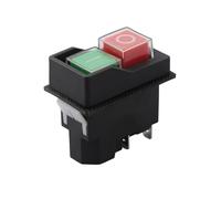 KJD17 Electromagnetic Pushbutton Switch, 4-Pin, 16A 120V/220V, for Garden Tools & Industrial Equipment, Silver-Nickel Alloy Contact, Black Plastic Housing