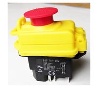 KJD17B/120V 5 Pins Electromagnetic Push Button Switch 120V 16A Waterproof Pushbutton Switches with Emergency Stop Cover IDGTTLDF