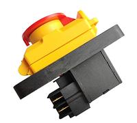 KJD22 4 pins Industrial Electromagnetic Switch Emergency Stop Push Button Switch Waterproof ON Off Pushbutton Switches for Woodworking Machine Tool Equipment AC 250V 12(10) A