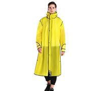 KJDWJKJRF Rain Poncho for Adults, Large Waterproof Raincoat, Reusable Rain Poncho, Jacket, Rain Cape with Hood and Button, Eva Ponchos for Men and Women, Hiking, Cycling, Camping, B Yellow, XXL