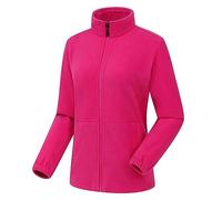 KJDWJKJRF Women's Fleece Jacket with Full Zip Stand-Up Collar Women's Lightweight Fleece Jacket Antistatic Outdoor Women's Jacket for Hiking and Leisure, A Hot Pink, XL