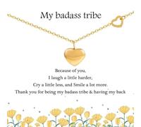 KJDYQ My Badass Tribe Friend Necklaces Jewelry Gift for Women Girls Thank You for Being My Badass Tribe