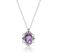 KJDYQ Rapunzel-Inspired Necklace Tangled Princess Purple Necklaces with Lilac Zirconia Jewelry for Women Birthday Christmas Cosplay Gifts, Zinc, No Gemstone