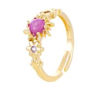 KJDYQ Rapunzel-Inspired Ring Princess Jewelry Sun Purple Opal Flower Ring Birthday Weddings Party Ring Halloween Accessory, Brass, No Gemstone