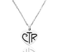 KJDYQ Womens CTR Necklace LDS Baptism Gift Choose The Right Latter Day Saints Charm Jewelry for Women, Stainless Steel, No Gemstone