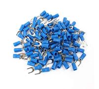 KJEBVHIRS 100PCS SV2-5 Blue Furcate Insulated Wiring Terminals Cable Wire Connector Insulating Cable Lug terminals