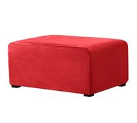 KJEKT Ottoman Cover Square Large Ottoman Slipcover Stretch Footrest Stool Covers Furniture Protectors Jacquard Fabric with Elastic Band,Red,XL