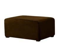 KJEKT Ottoman Cover Square Large Ottoman Slipcover Stretch Footrest Stool Covers Furniture Protectors Jacquard Fabric with Elastic Band,Bronze,S