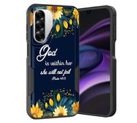 KJFHDJFDH for Galaxy A17 5G Case,Dual Layer Hybrid Heavy Duty Rugged Shockproof Hard PC +Soft Silicone Protective Case for Samsung Galaxy A17 5G 6.7" 2025,Sunflower Bible Verse Psalm 46:5
