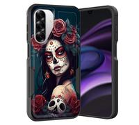 KJFHDJFDH for Galaxy A17 5G Case,Dual Layer Hybrid Heavy Duty Rugged Shockproof Hard PC +Soft Silicone Protective Case for Samsung Galaxy A17 5G 6.7" 2025,Skull Rose Girl