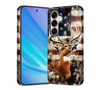KJFHDJFDH for Galaxy A37 5G Case, Heavy Duty Shockproof Protection Soft Silicone Rubber+Hard Plastic Hybrid Protective Case for Samsung Galaxy A37 5G 6.7" 2026,Deer American Flag