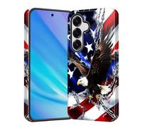 KJFHDJFDH for Galaxy A37 5G Case, Heavy Duty Shockproof Protection Soft Silicone Rubber+Hard Plastic Hybrid Protective Case for Samsung Galaxy A37 5G 6.7" 2026,American Flag Eagle