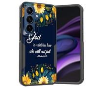 KJFHDJFDH for Galaxy A57 5G Case,Dual Layer Hybrid Heavy Duty Rugged Shockproof Hard PC +Soft Silicone Protective Case for Samsung Galaxy A57 5G 6.7" 2026,Sunflower Bible Verse Psalm 46:5