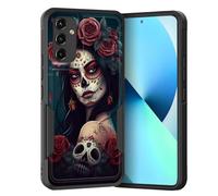 KJFHDJFDH for Galaxy S23 FE 5G Case,Dual Layer Hybrid Heavy Duty Rugged Shockproof Hard PC +Soft Silicone Protective Case for Samsung Galaxy S23 FE 5G 6.4 inch,Skull Rose Girl