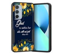 KJFHDJFDH for Galaxy S25 FE Case,Dual Layer Hybrid Heavy Duty Rugged Shockproof Hard PC +Soft Silicone Protective Case for Samsung Galaxy S25 FE 6.7" 2025,Sunflower Bible Verse Psalm 46:5