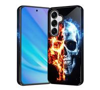 KJFHDJFDH for Galaxy S26 FE Case, Heavy Duty Shockproof Protection Soft Silicone Rubber+Hard Plastic Hybrid Protective Case for Samsung Galaxy S26 FE 6.7" 2026,Flaming Skull