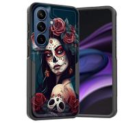 KJFHDJFDH for Galaxy S26 Plus Case,Dual Layer Hybrid Heavy Duty Rugged Shockproof Hard PC +Soft Silicone Protective Case for Samsung Galaxy S26 Plus 6.7" 2026,Skull Rose Girl