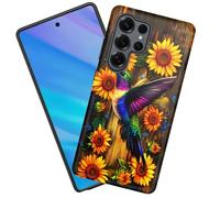 KJFHDJFDH for Galaxy S26 Ultra Case, Heavy Duty Shockproof Protection Soft Silicone Rubber+Hard Plastic Hybrid Protective Case for Samsung Galaxy S26 Ultra 6.9" 2026,Hummingbird and Sunflower