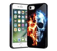KJFHDJFDH for iPhone 17e/16e Case, Heavy Duty Shockproof Protection Soft Silicone Rubber+Hard Plastic Hybrid Protective Case for iPhone 17e/16e 6.1",Flaming Skull