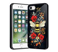 KJFHDJFDH for iPhone 17e/16e Case, Heavy Duty Shockproof Protection Soft Silicone Rubber+Hard Plastic Hybrid Protective Case for iPhone 17e/16e 6.1",Bee in the Flowers