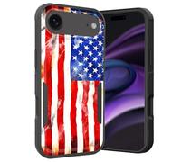 KJFHDJFDH for iPhone Air Case,Dual Layer Hybrid Heavy Duty Rugged Shockproof Hard PC +Soft Silicone Protective Case for iPhone Air 6.5" 2025,Rustic American Flag