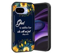 KJFHDJFDH for Pixel 10A Case,Dual Layer Hybrid Heavy Duty Rugged Shockproof Hard PC +Soft Silicone Protective Case for Google Pixel 10A 6.3" 2026,Sunflower Bible Verse Psalm 46:5