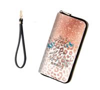 KJFHDJFDH RFID-Blocking Zip Around Wallets for Women, Bible Verse Proverbs 31:25 Leopard, Wallet-A
