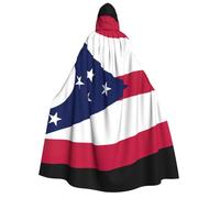 KJGvbn Ohio State Flag Print Unisex Adult Halloween Cloak Hooded Cape, Witch Vampire Hood Robe Cosplay Costume
