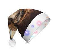 KJGvbn Sleeping Koala Cap Print Unisex Christmas Led Light-Up Hat, Festive Flashing Lights Xmas Cap For Holiday Parties, Adults Plush Winter Novelty Hat